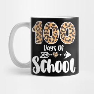 Happy 100Th Day Of School Leopard 100 Days Of School Teacher Mug